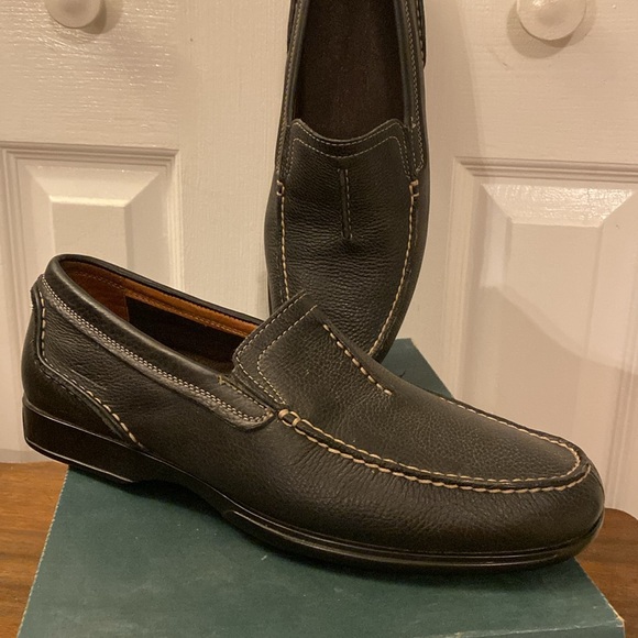 Clarks Xsara Men’s Black Leather Loafers Size 10 1/2 - Picture 2 of 3